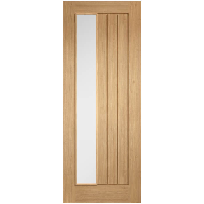 LPD Mexicano Pre-Finished Oak 3-Panels 1-Lite Internal Offset Glazed Door