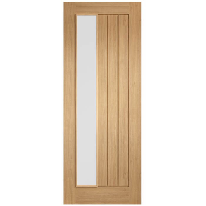 LPD Mexicano Pre-Finished Oak 1L 3P Internal Offset Frosted Glazed Door