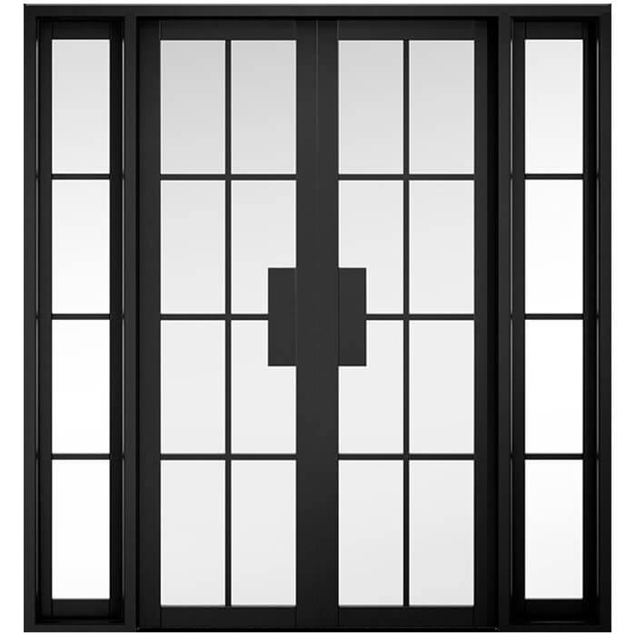 LPD Malvern W6 Pre-Finished Black 24-Lites Room Divider Door Set