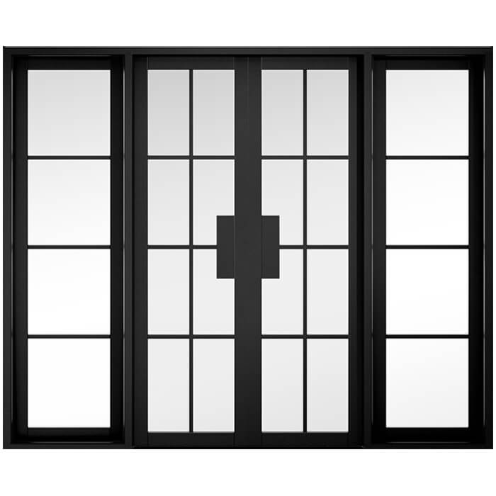 LPD Malvern W8 Pre-Finished Black 24-Lites Room Divider Door Set