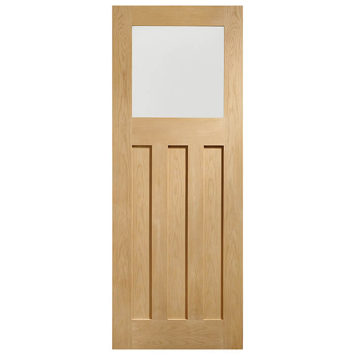 XL Joinery DX Pre-Finished Oak 3-Panels 1-Lite Internal Obscure Glazed Door