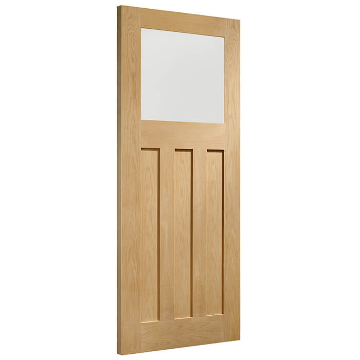 XL Joinery DX Pre-Finished Oak 3-Panels 1-Lite Internal Obscure Glazed Door