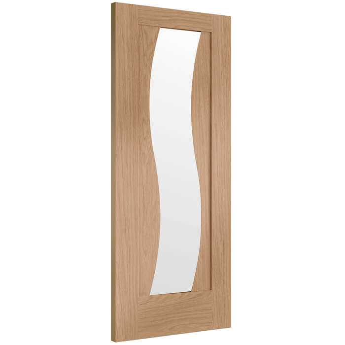 XL Joinery Florence Pre-Finished Oak 2-Panels 1-Lite Internal Glazed Door