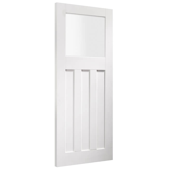 XL Joinery DX White Primed 3-Panels 1-Lite Internal Obscure Glazed Door