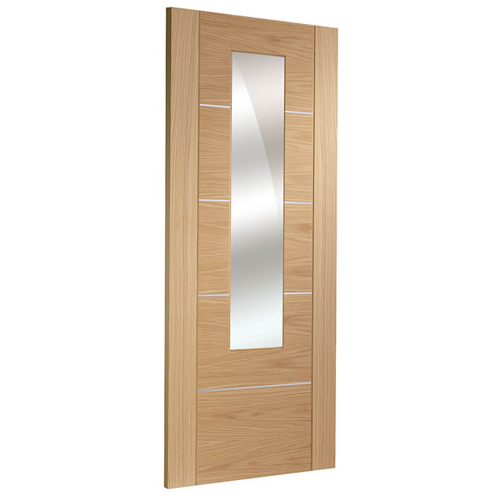 XL Joinery Portici Pre-Finished Oak 5-Panels 1-Lite Internal Glazed Door