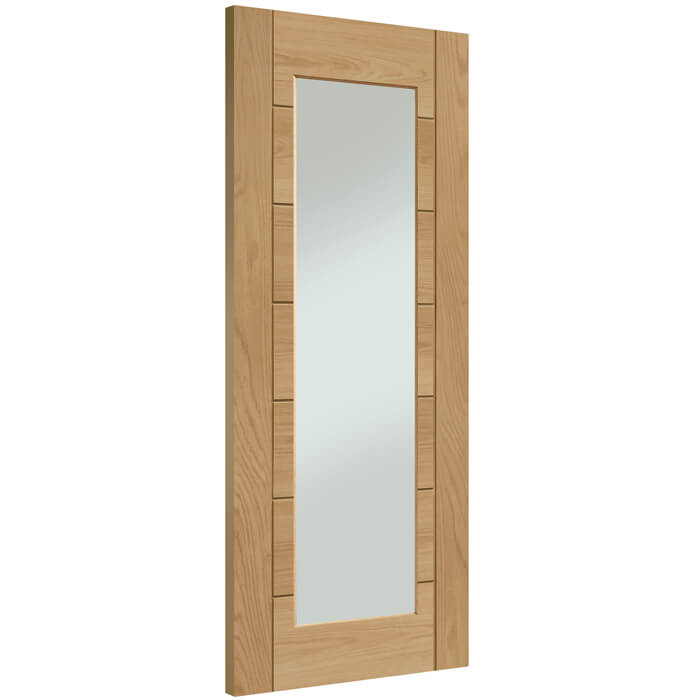 XL Joinery Palermo Essential Pre-Finished Oak 7-Panels 1-Lite Internal Glazed Door