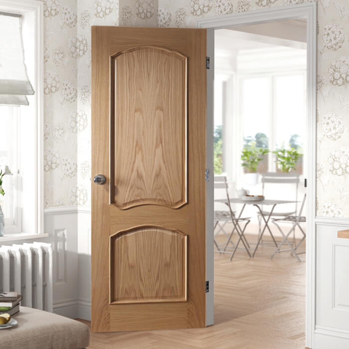 XL Joinery Louis Un-Finished Oak 2-Panels Internal Fire Door