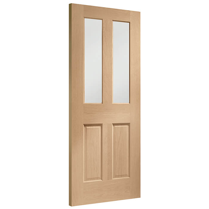 XL Joinery Malton Pre-Finished Oak 2-Panels 2-Lites Internal Glazed Door