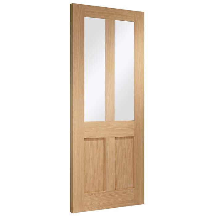 XL Joinery Malton Shaker Un-Finished Oak 2-Panels 2-Lites Internal Glazed Door