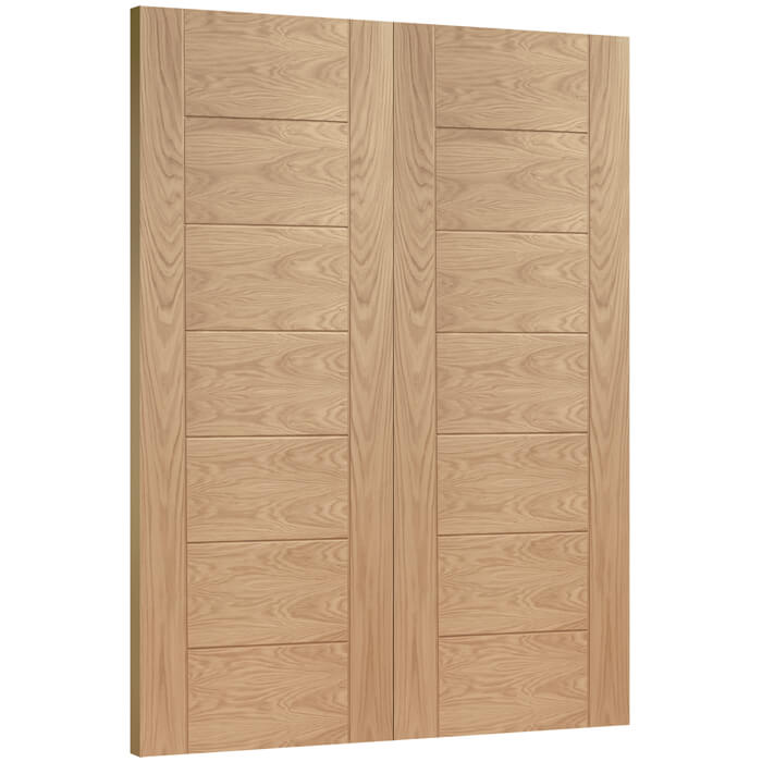 XL Joinery Palermo Un-Finished Oak 14-Panels Internal Door Pair