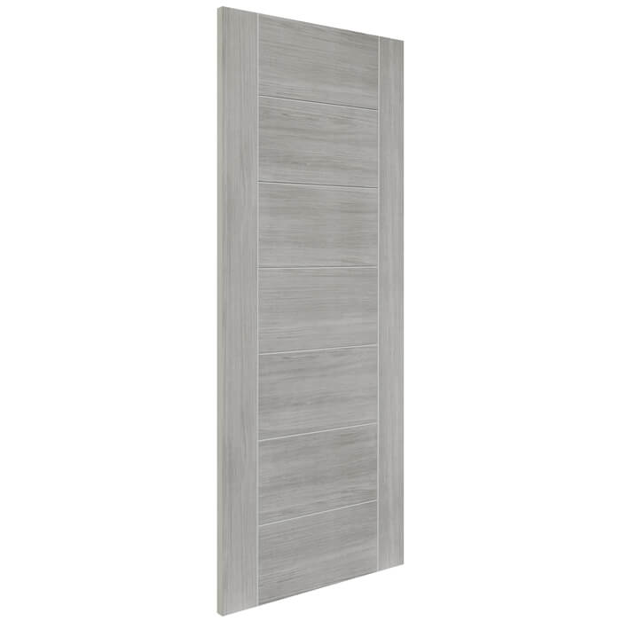 XL Joinery Palermo Fully-Finished White Grey Laminate 7-Panels Internal Door