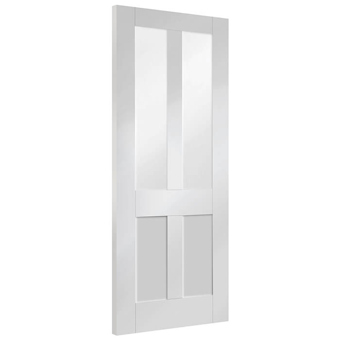 XL Joinery Malton Shaker White Primed 2-Panels 2-Lites Internal Glazed Door