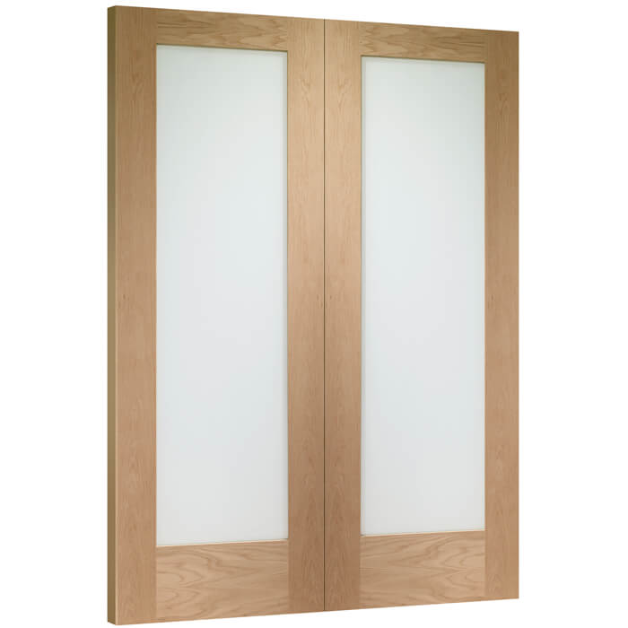 XL Joinery Pattern 10 Un-Finished Oak 2-Lites Glazed Internal Door Pair