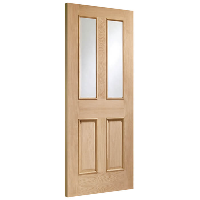 XL Joinery Malton Un-Finished Oak 2-Panels 2-Lites Internal Glazed Door