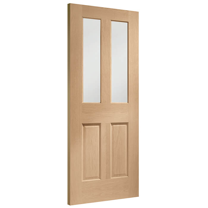 XL Joinery Malton Un-Finished Oak 2-Panels 2-Lites Internal Glazed Door