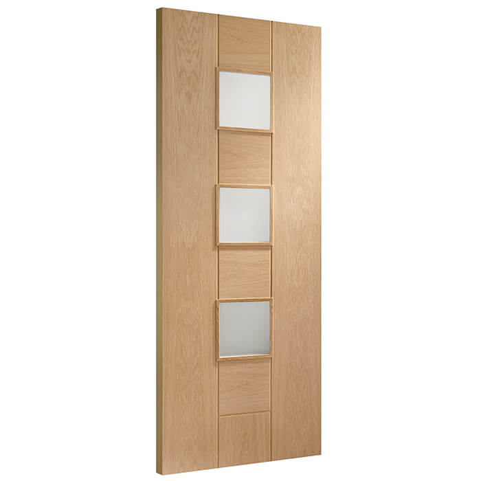 XL Joinery Messina Pre-Finished Oak 5-Panels 3-Lites Internal Glazed Door