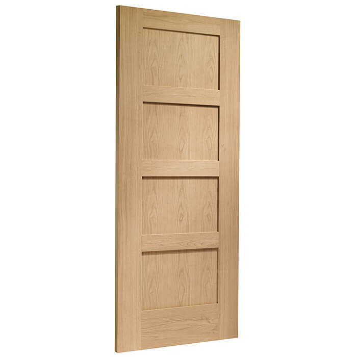 XL Joinery Shaker Un-Finished Oak 4-Panels Internal Fire Door