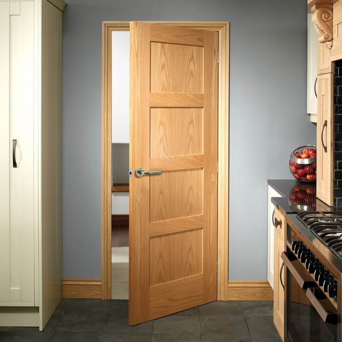 XL Joinery Shaker Un-Finished Oak 4-Panels Internal Door