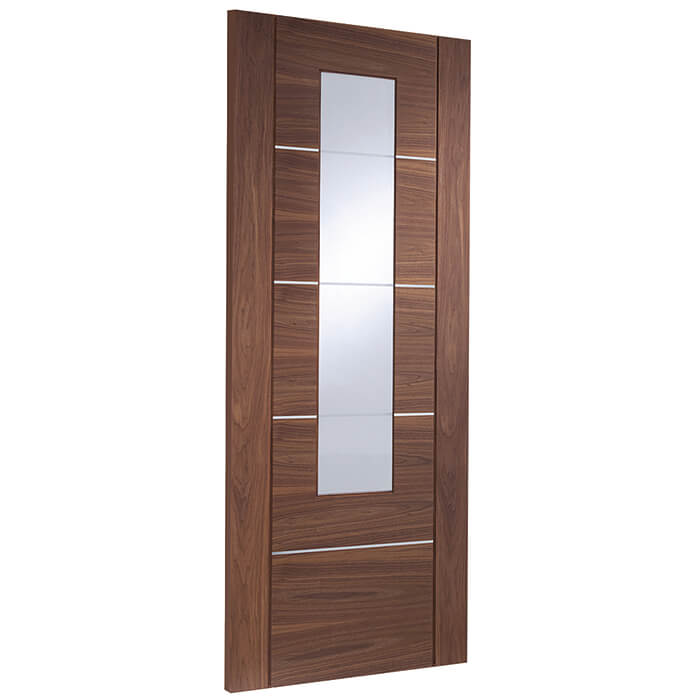 XL Joinery Portici Pre-Finished Walnut 5-Panels 1-Lite Internal Glazed Door