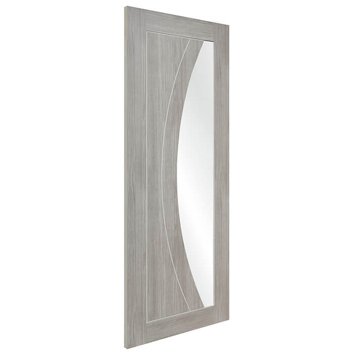 XL Joinery Salerno White Grey Laminate 2-Panels 1-Lite Internal Glazed Door