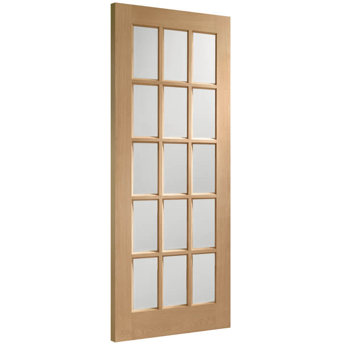 XL Joinery SA77 Un-Finished Oak 15-Lites Internal Glazed Door