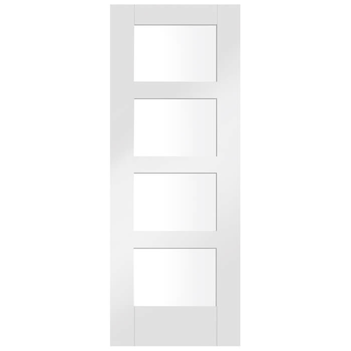 XL Joinery Shaker White Primed 4-Lites Internal Glazed Door