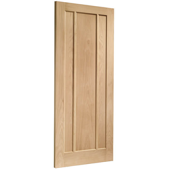 XL Joinery Worcester Un-Finished Oak 3-Panels Internal Door