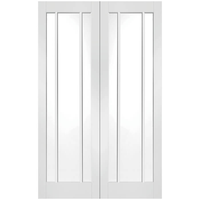 XL Joinery Worcester White Primed 3-Lites Internal Glazed Door Pair