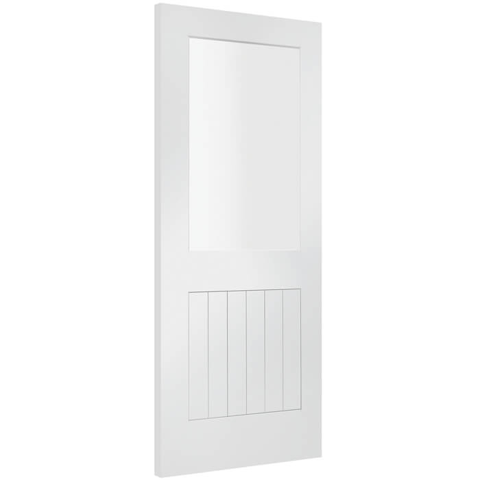 XL Joinery Suffolk White Primed 6-Panels 1-Lite Internal Glazed Door