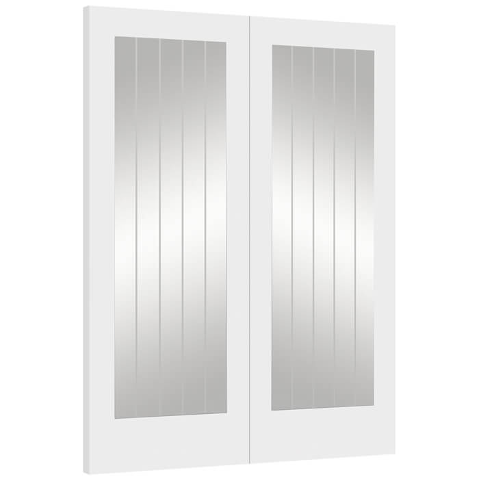 XL Joinery Suffolk White Primed 2-Lites Internal Glazed Door Pair