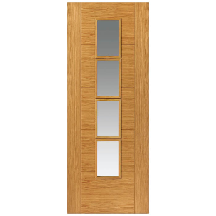 JB Kind Bela Pre-Finished Oak 5-Panels 4-Lites Internal Glazed Door