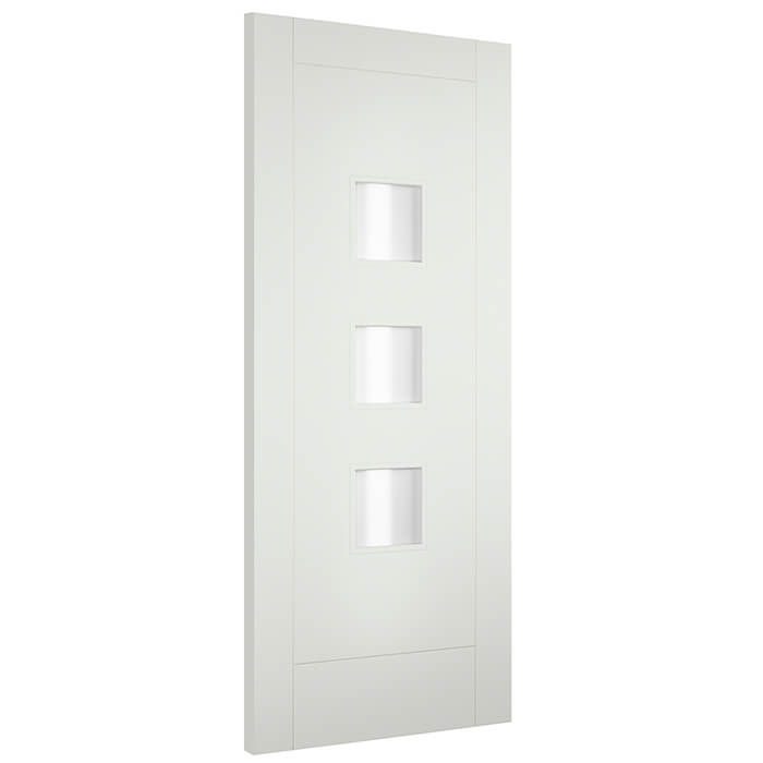 XL Joinery Turin White Primed 3-Lites External Obscure Glazed Door