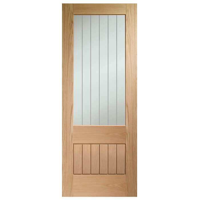 XL Joinery Suffolk Essential 2XG Pre-Finished Oak 6-Panels 1-Lite Internal Clear Etched Glazed Door