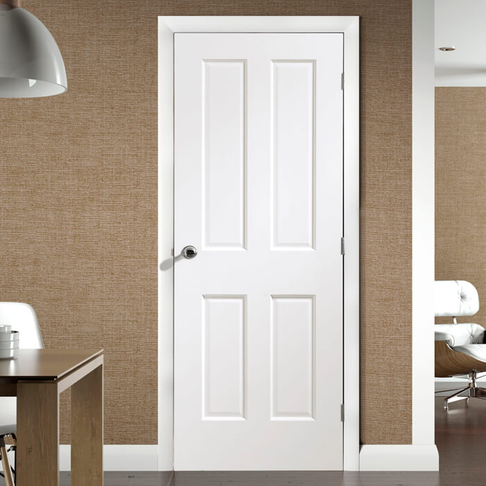 XL Joinery Victorian Primed White Moulded 4-Panels Internal Door