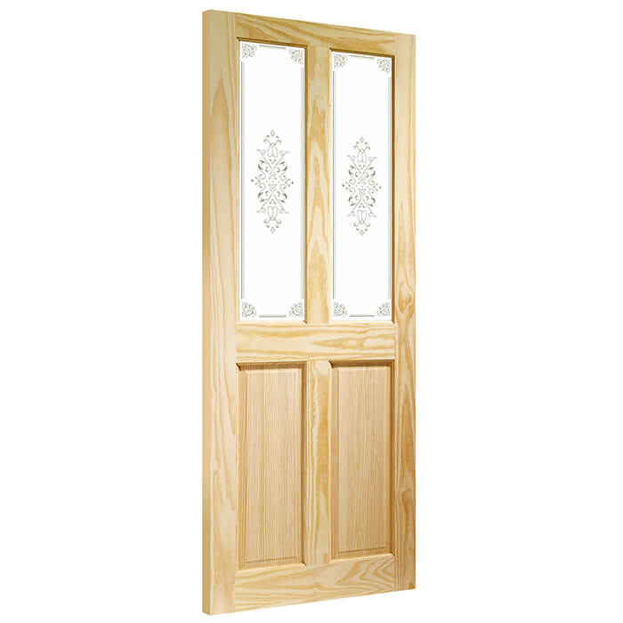 XL Joinery Victorian Un-Finished Clear Pine 2-Panels 2-Lites Internal Campion Glazed Door