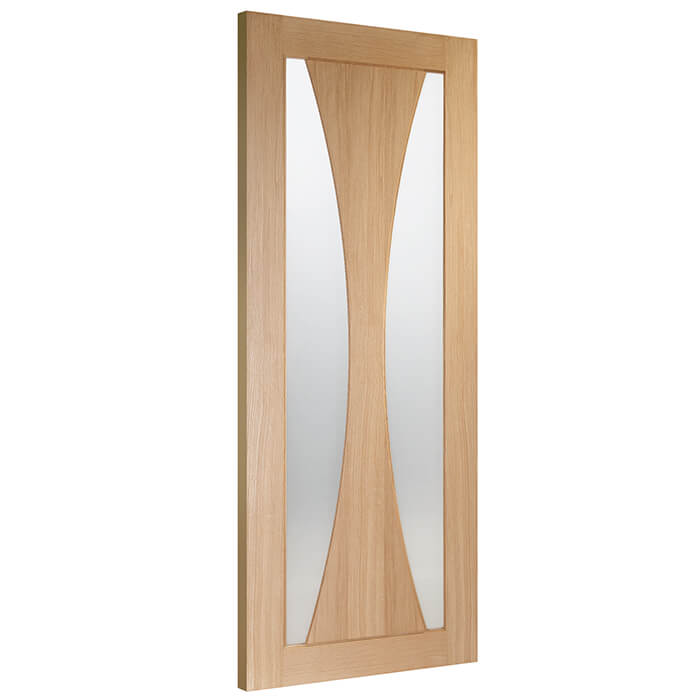 XL Joinery Verona Pre-Finished Oak 3-Panels 2-Lites Internal Glazed Door