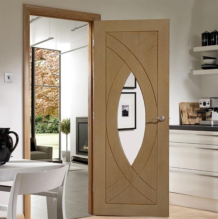 Deanta Amalfi Pre-Finished Oak 4-Panels 1-Lite Internal Glazed Door