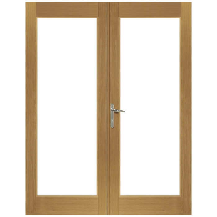 XL Joinery Pre-Finished Oak La Porte French External Door Set With Chrome Fittings