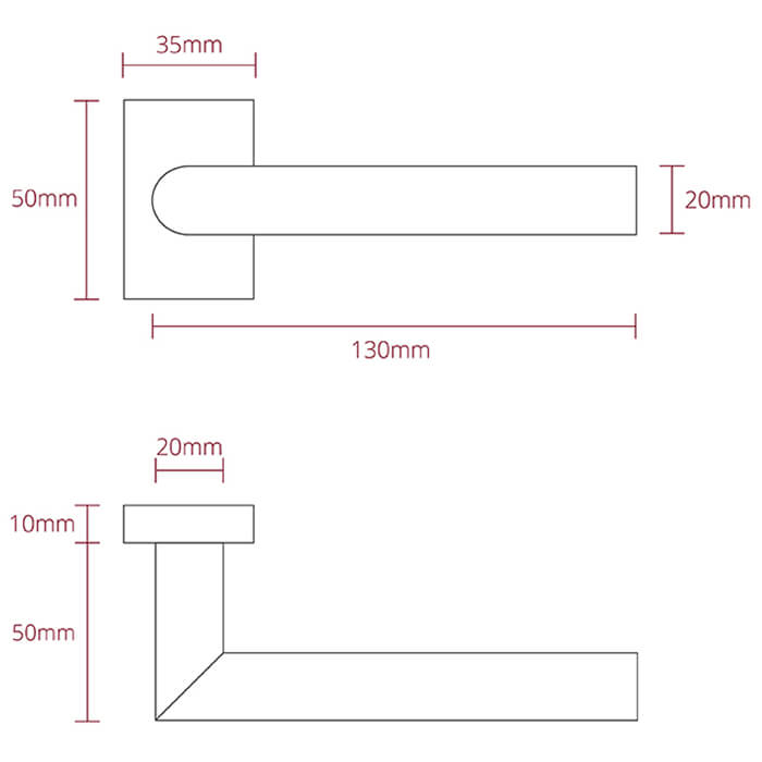 Deanta Ares Matt Solid Black Door Handle