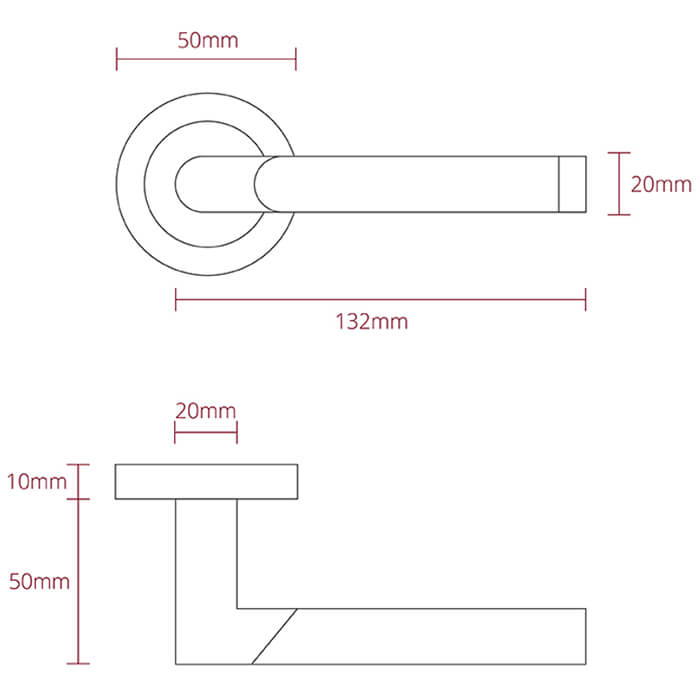 Deanta Augustus Matt Polished Chrome Door Handle