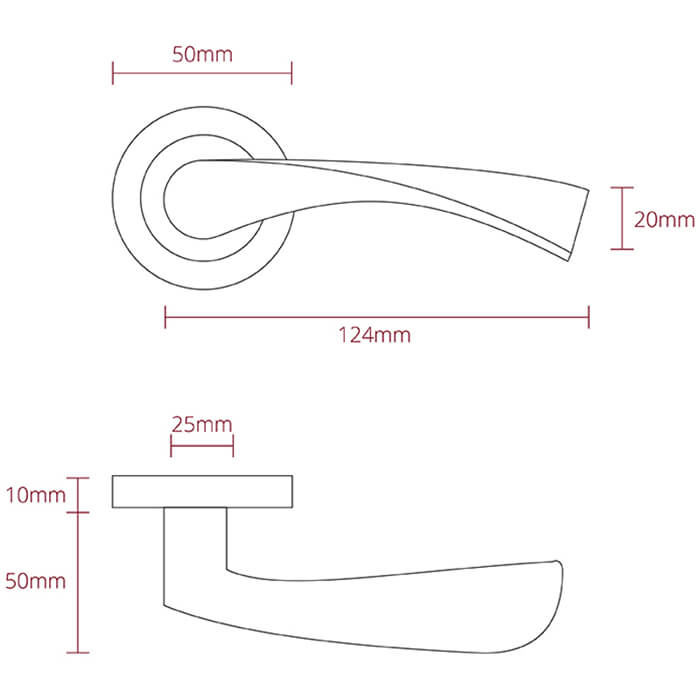 Deanta Fortuna Satin Finish Door Handle