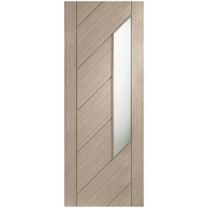 XL Joinery Monza Crema Oak 7-Panels Internal Obscure Glazed Door