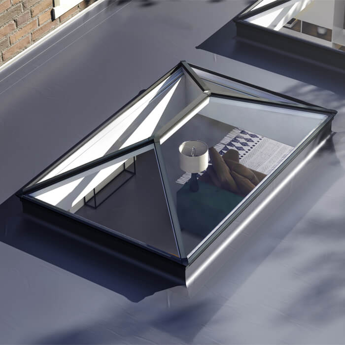 Brett Martin 4-Panes Aluminium Roof Lantern with Clear Glazing