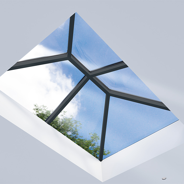 Brett Martin 6-Panes Aluminium Roof Lantern with Clear Glazing