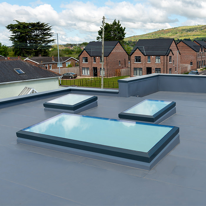 Brett Martin Flat Glass Fixed Unvented Rooflight With 300mm PVC Kerb - Hit and Miss