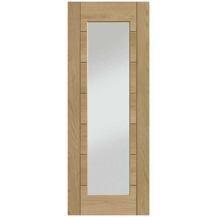 XL Joinery Palermo Original Pre-Finished Oak 7-Panels 1-Lite Internal Glazed Door