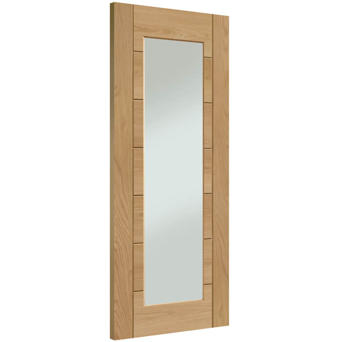 XL Joinery Palermo Original Pre-Finished Oak 7-Panels 1-Lite Internal Glazed Door