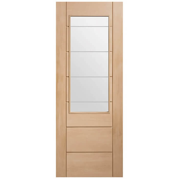 XL Joinery Palermo 2XG Un-Finished Oak 1L Internal Glazed Door