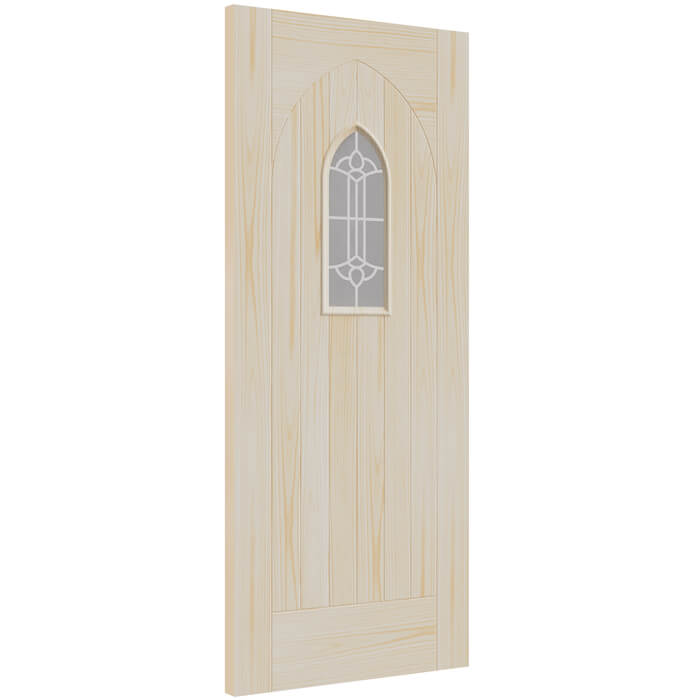 XL Joinery Westminster Un-Finished Accoya 6-Panels 1-Lite External Screen Printed Glazed Door