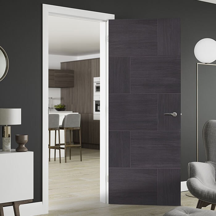 XL Joinery Ravenna Pre-Finished Laminate Umber Grey 10-Panels Internal Fire Door